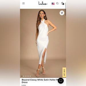 Lulus white halter neck dress, never worn, tags still attached.